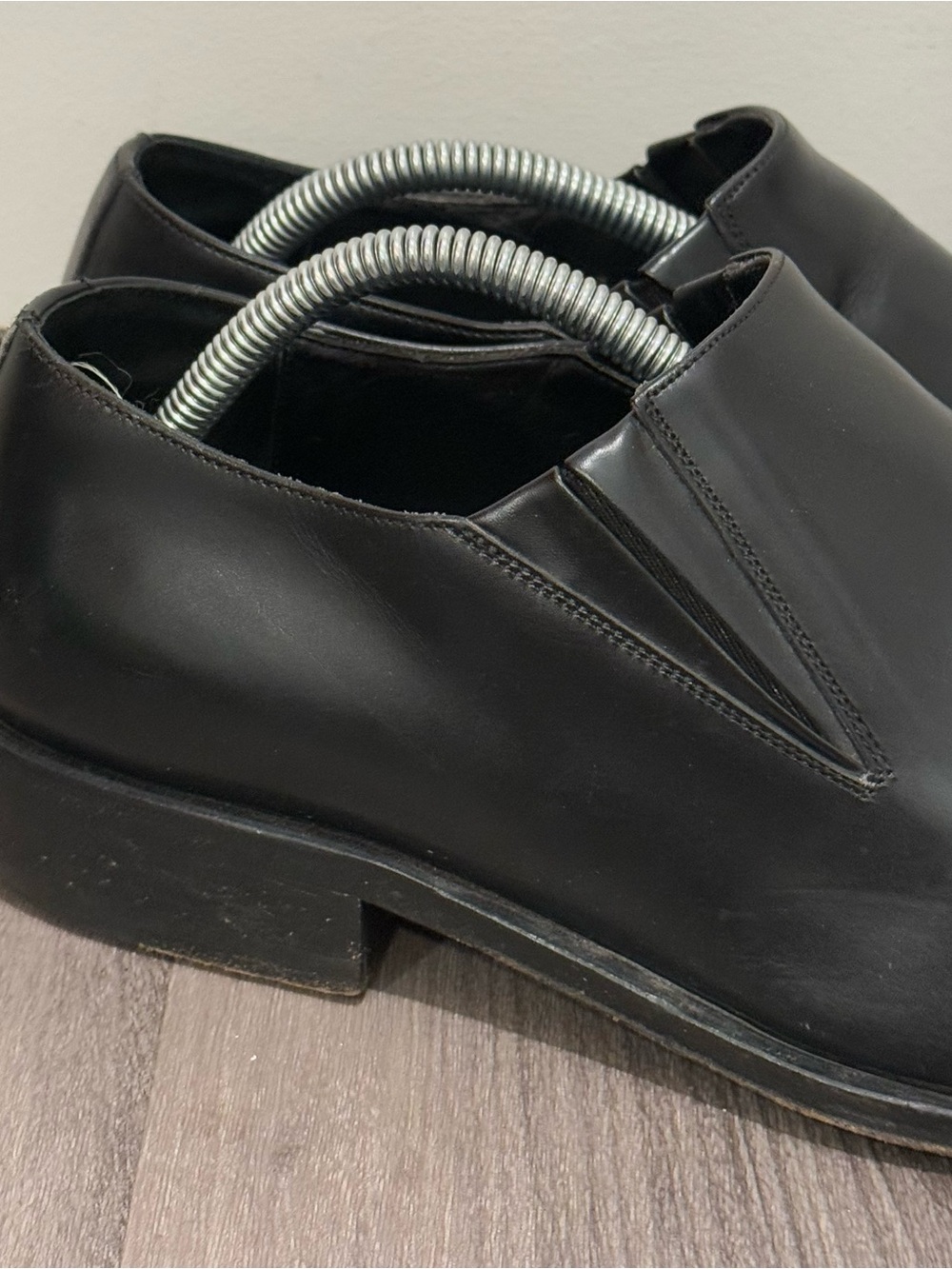 Gucci Men's Black Leather Plain Toe Derby size 43 eu men’s us 10 E Italy RARE - Picture 5 of 16